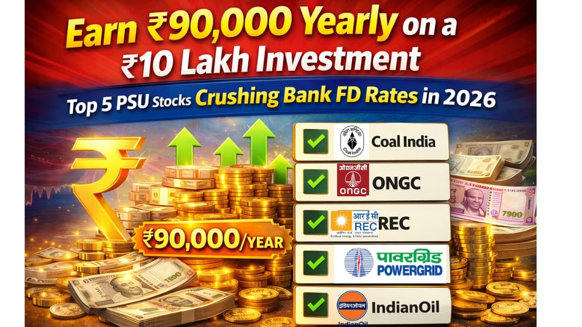 Earn ₹90,000 Yearly on a ₹10 Lakh Investment: Top 5 PSU Stocks Crushing Bank FD Rates in 2026