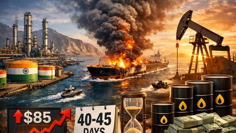 Hormuz Crisis Hits PSUs Hard: IOCL, HPCL, ONGC Brace for 40-45 Day Oil Crunch & $100 Brent Threat