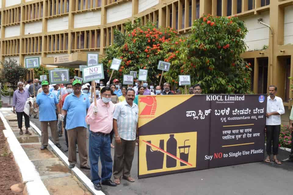 KIOCL organised a program with BBMP to collect Plastics