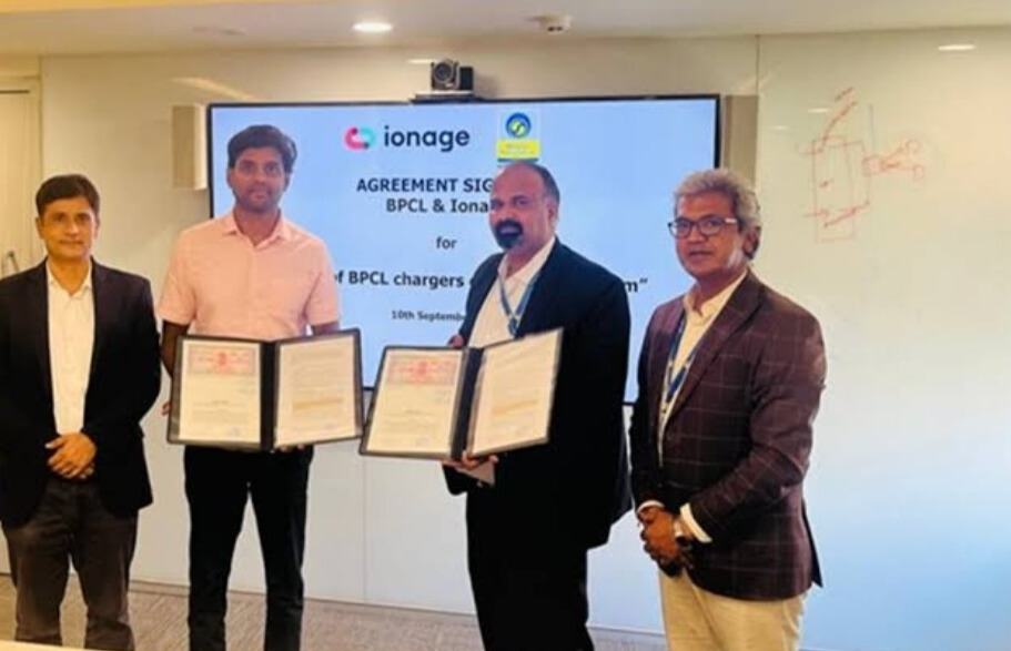 BPCL, IONAGE inks Partnership to Enhance EV Charging Infrastructure