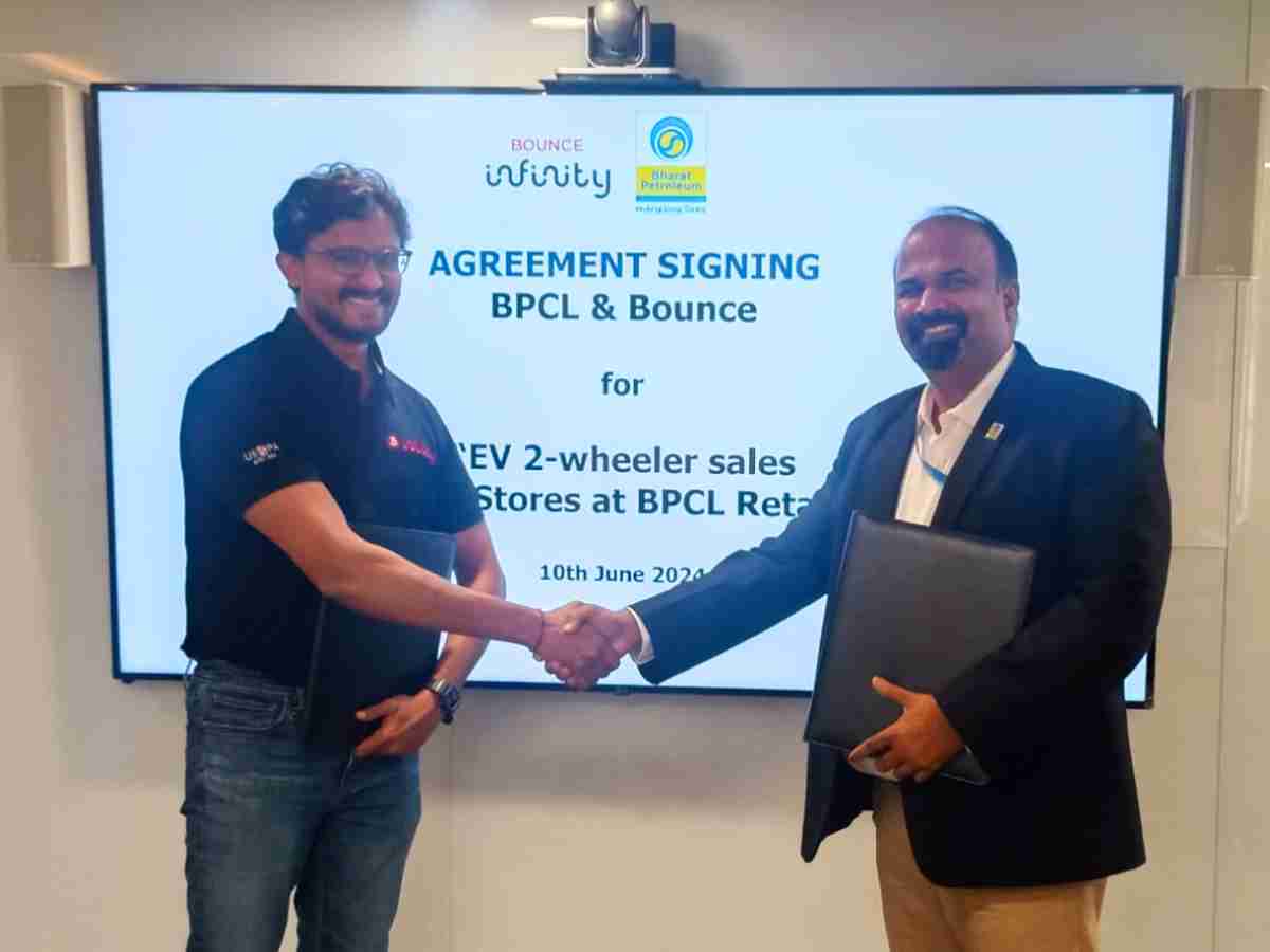 BPCL sign agreement with Bounce Electric to retail electric 2-wheelers