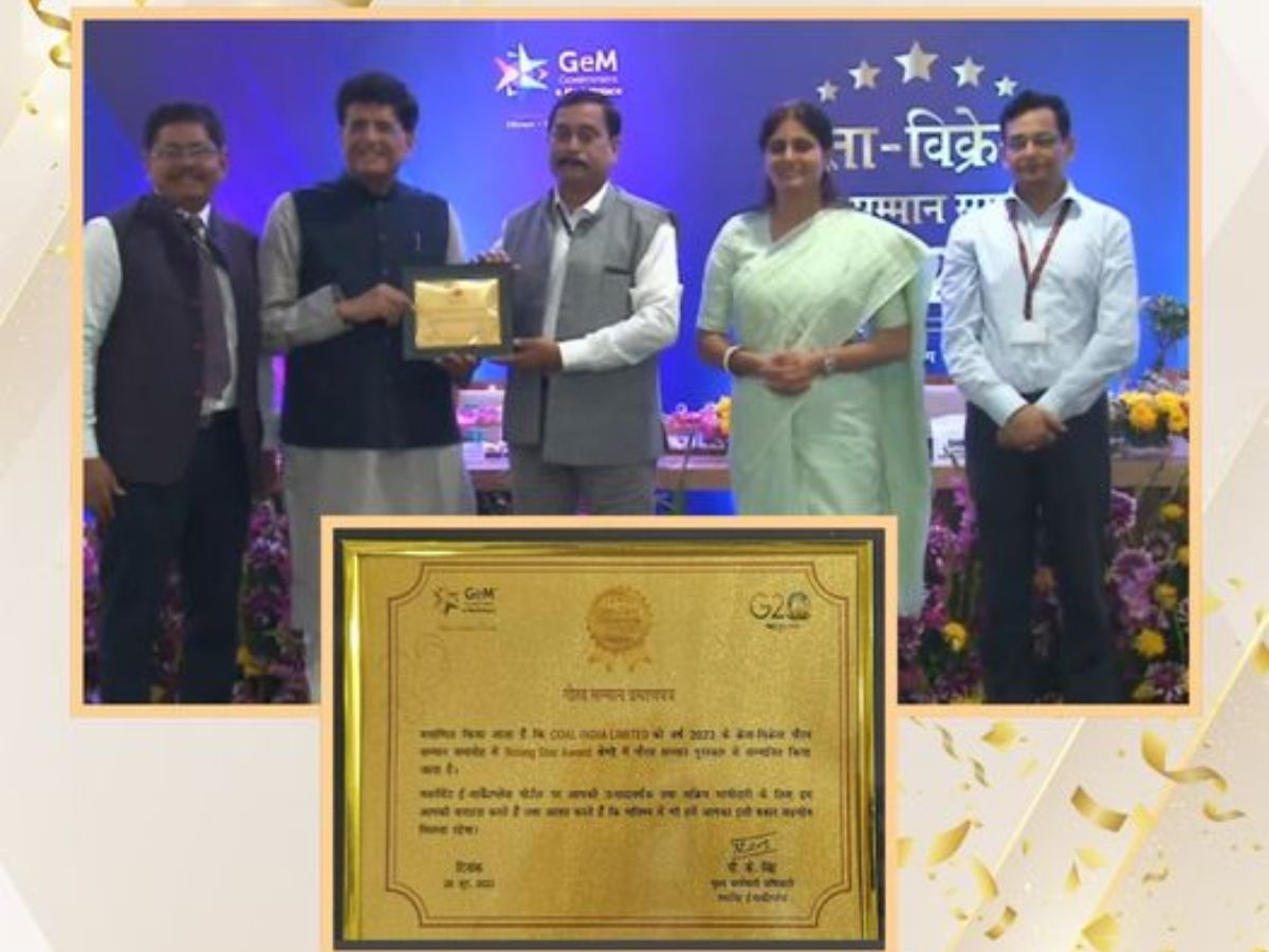 Coal India Limited receives Rising Star award by GeM