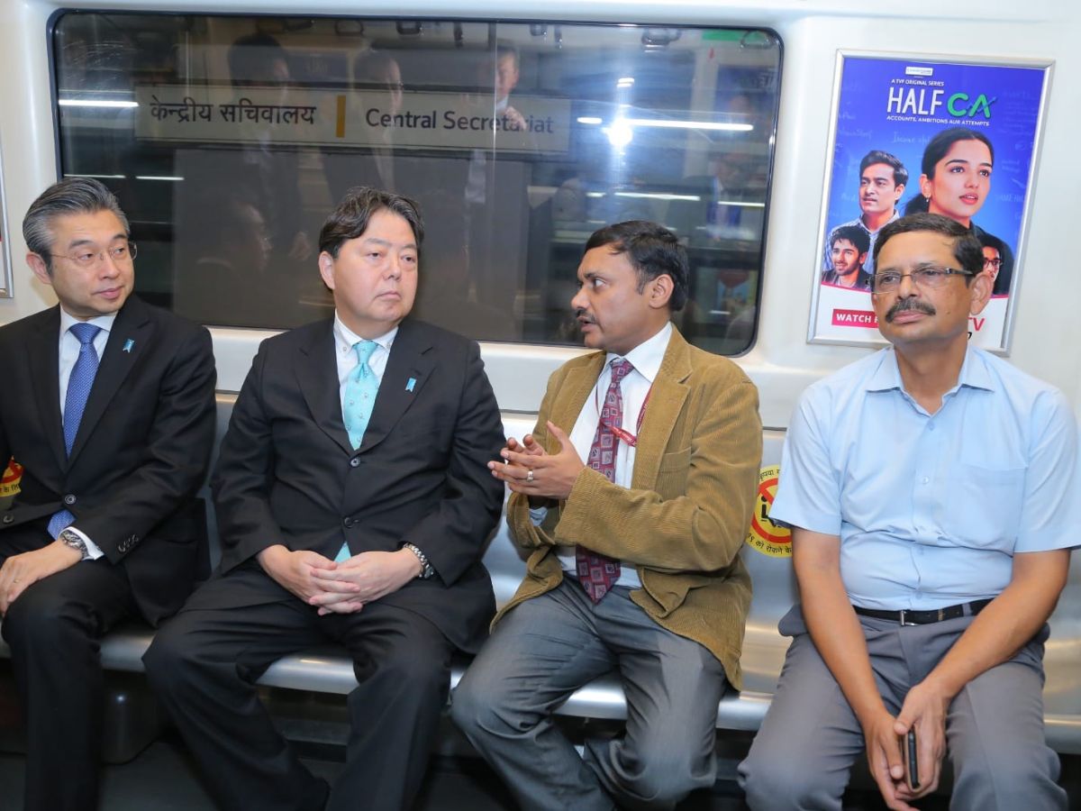 Hayashi Yoshimasa, Minister for Foreign Affairs, Japan, Visits Delhi Metro