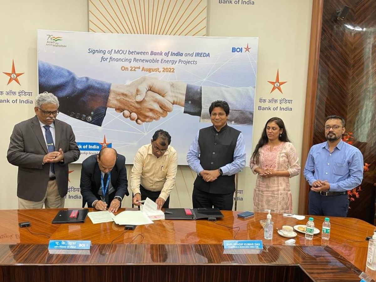 IREDA Signs MoU with Bank of India to co-finance Renewable Energy projects