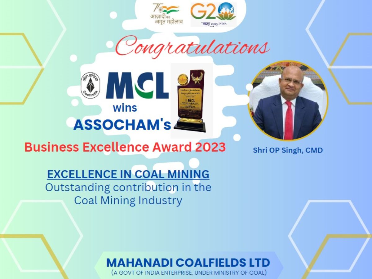 MCL wins Assocham's Award for Mining Excellence