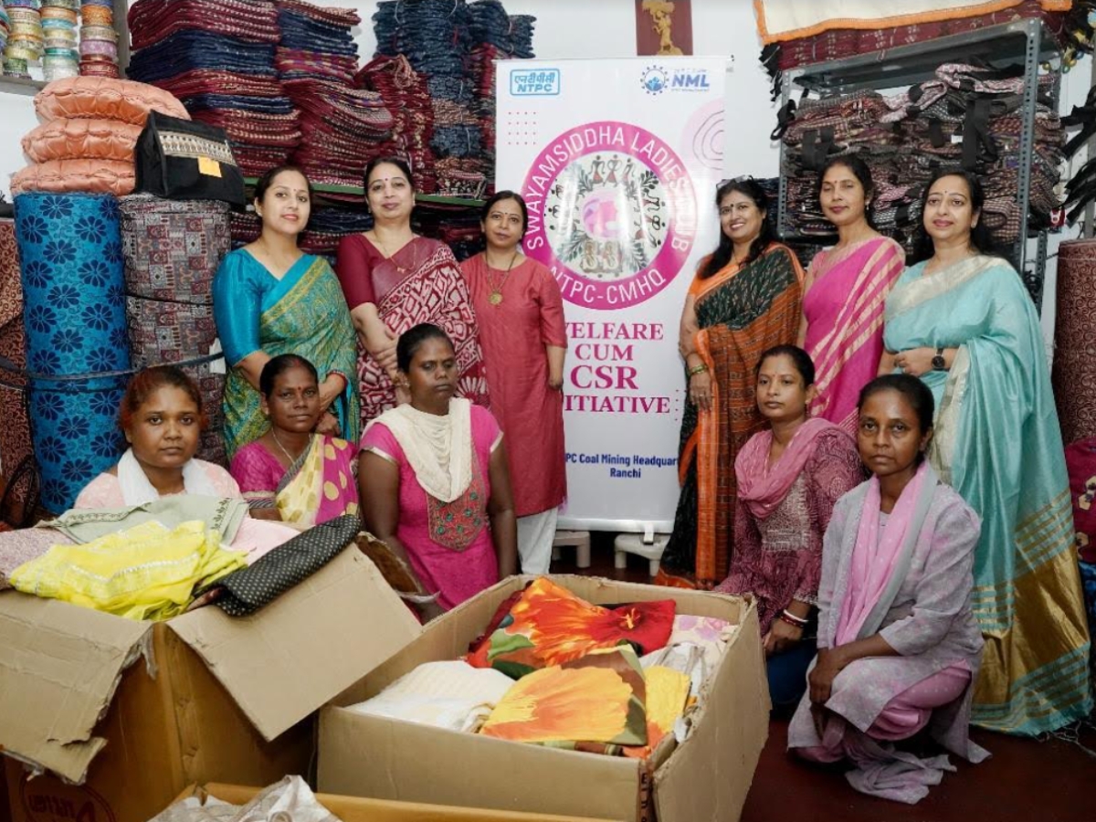 NTPC Swayamsidha Ladies Club distributes clothes to needy women