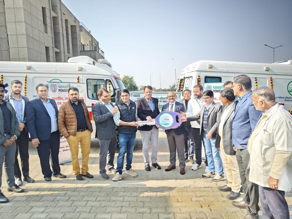 Powergrid under CSR handed over two advanced life support ambulances