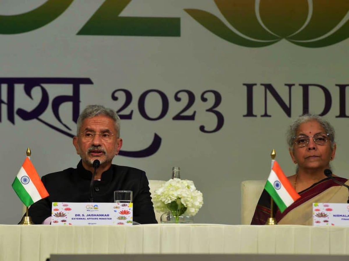 FinMin Sitharaman along with External Affairs Minister Jaishankar addressed G20 India Presidency press briefing