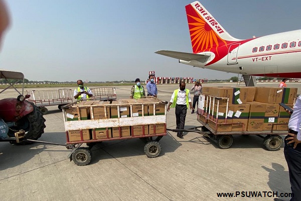 AAI's Varanasi Airport facilitates movement of over 1800 kgs of Vaccine shipment