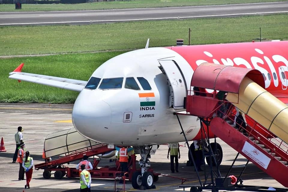 Air Asia passenger charter flight landed from CSMIA at AAI