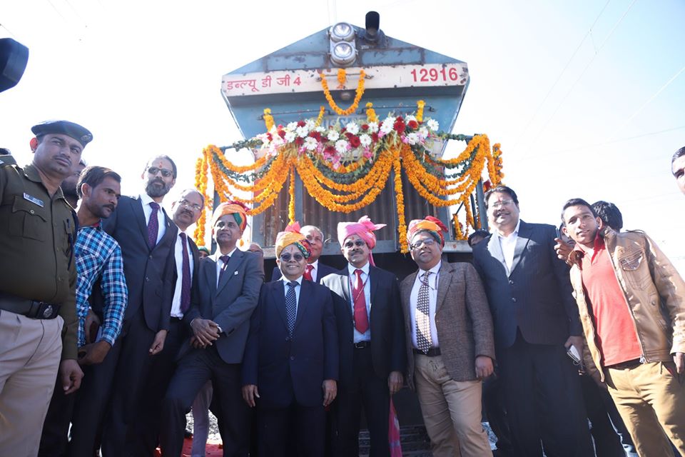 Indian Railways freight train was flagged off on WDFCs 306 Km Rewari to Madar