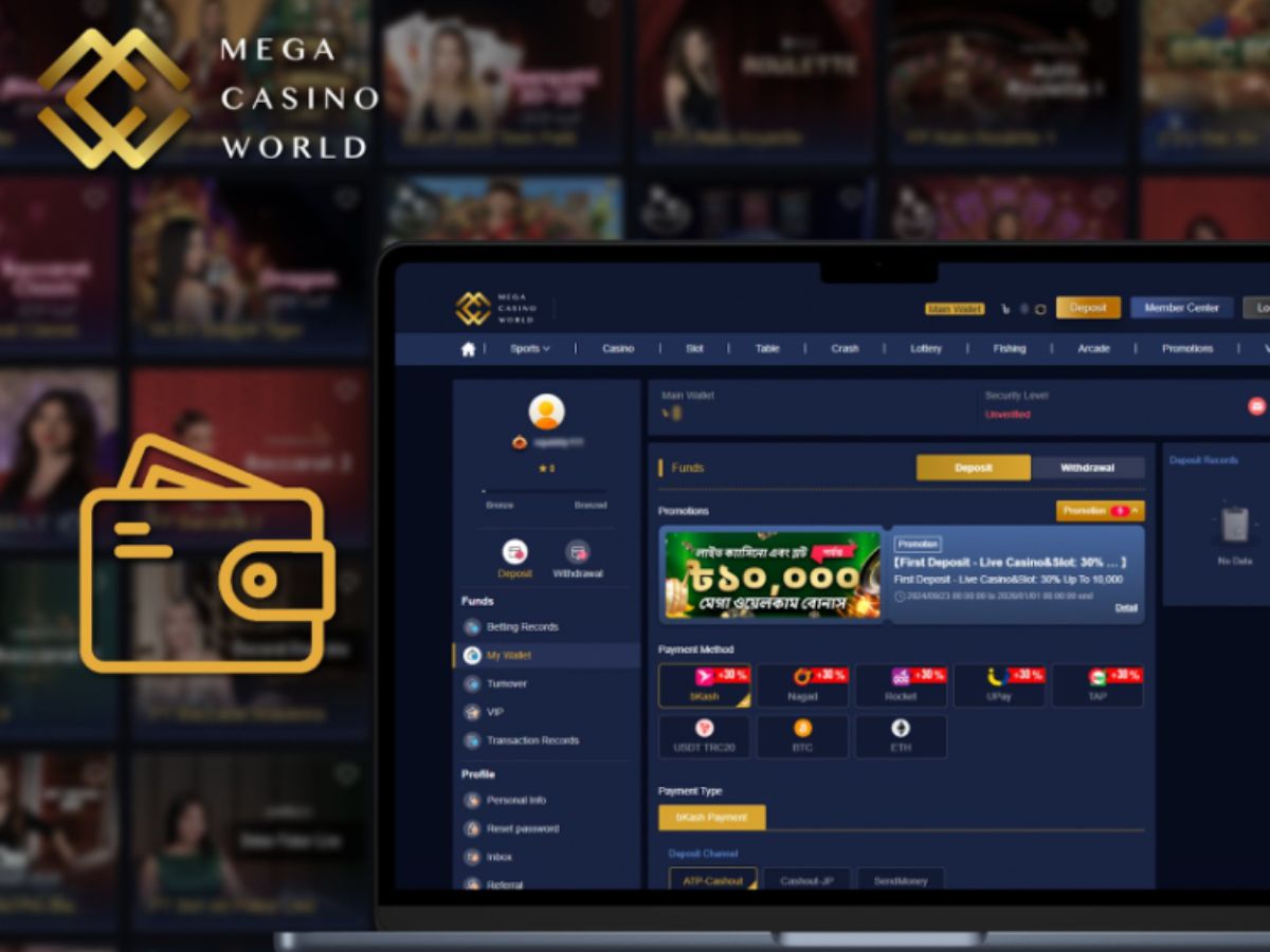 Payment Methods at Mega Casino World