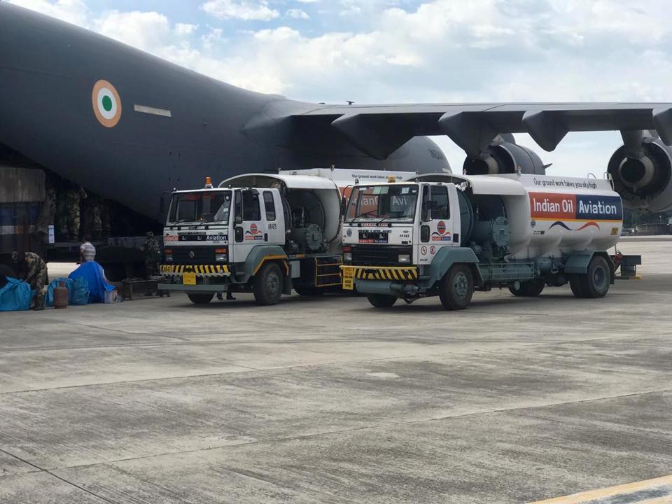 IndianOil Aviation refuelled a C-17 transport aircraft at Jammu