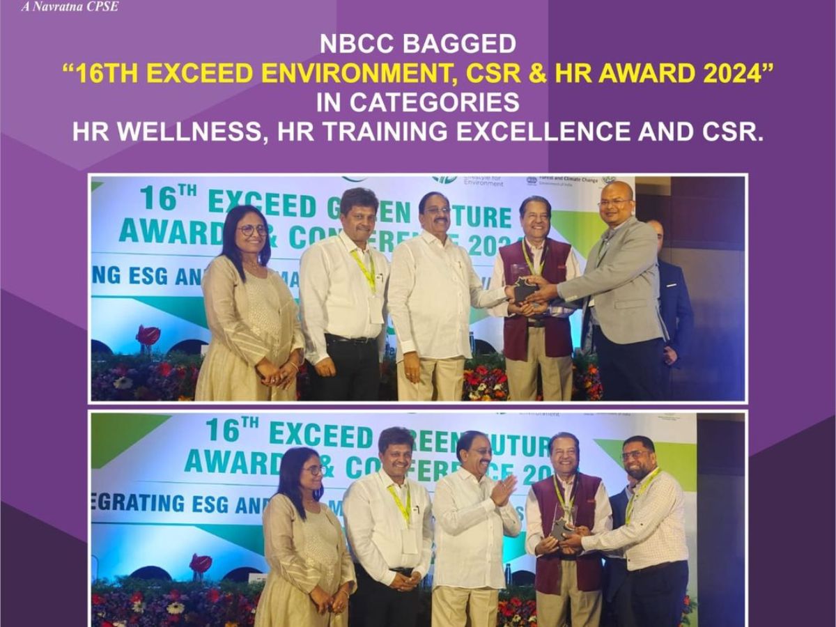 NBCC wins 16th Exceed Environment, CSR & HR Award 2024 in three category