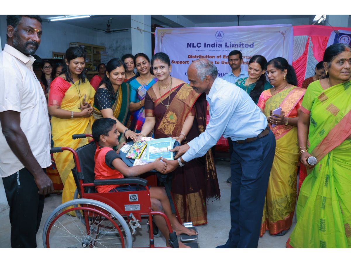 NLCIL distributes educational kits to special children in Chidambaram